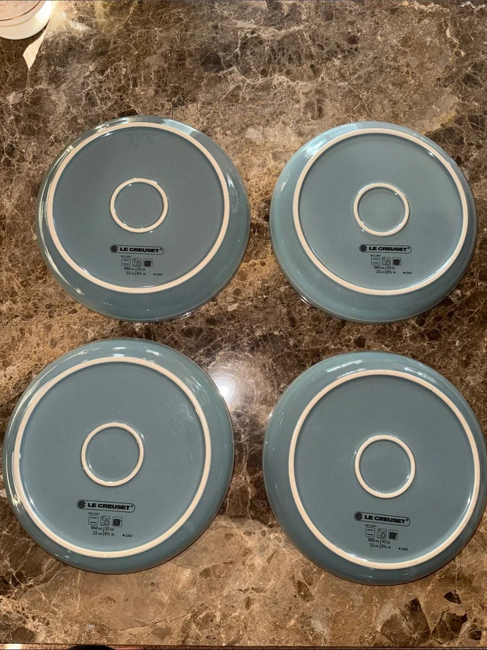 LE CREUSET COUPE SOUP PLATE SEA SALT, Set of 4